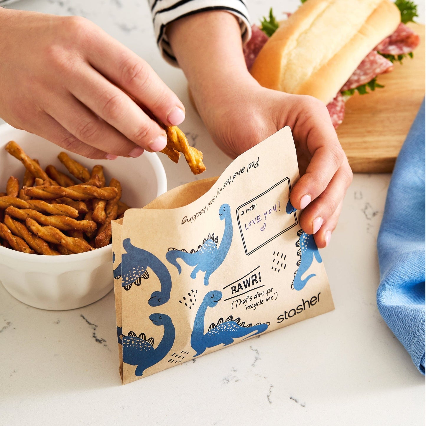 Recyclable Paper Snack Bags 50ct