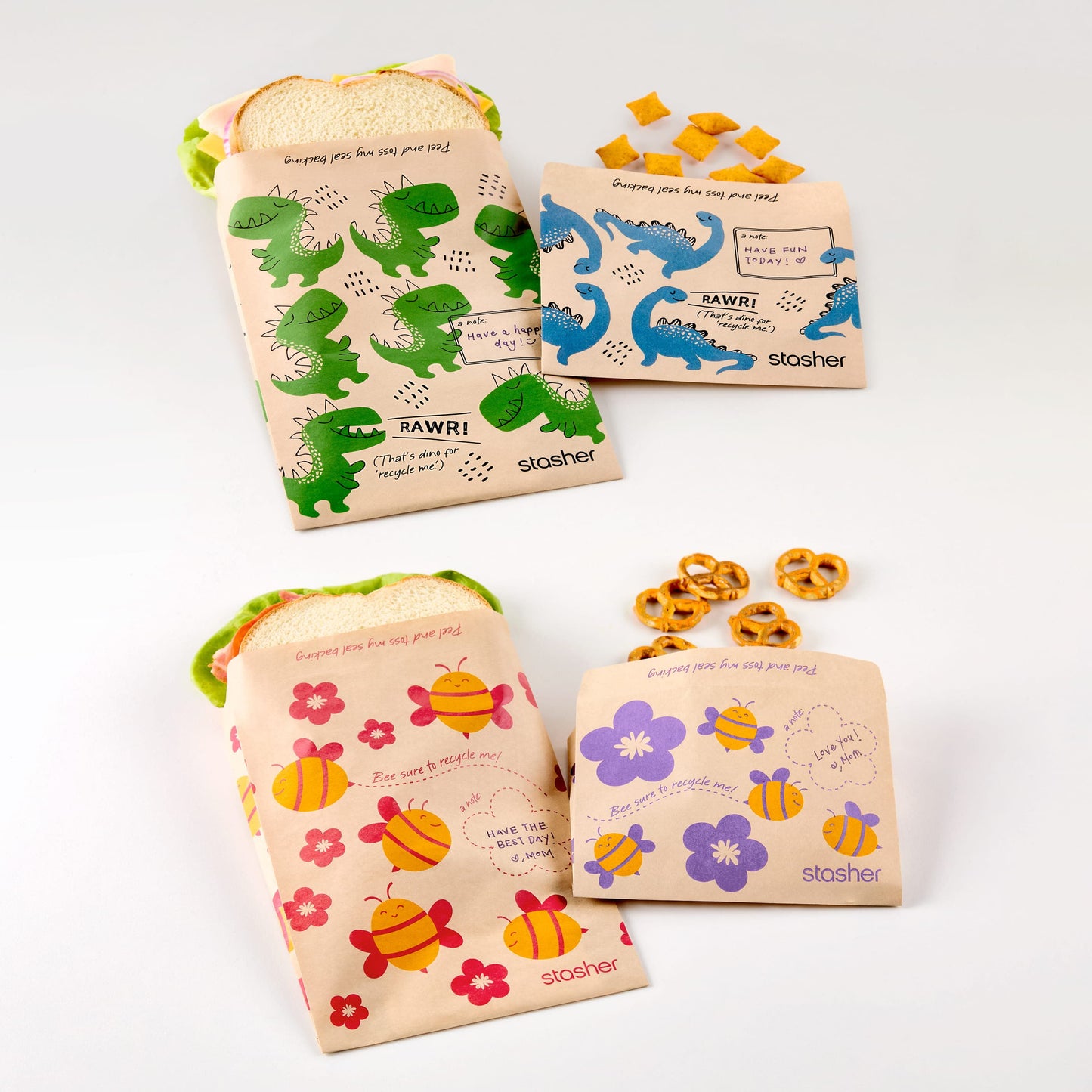 Recyclable Paper Bags 4-Pack 200ct