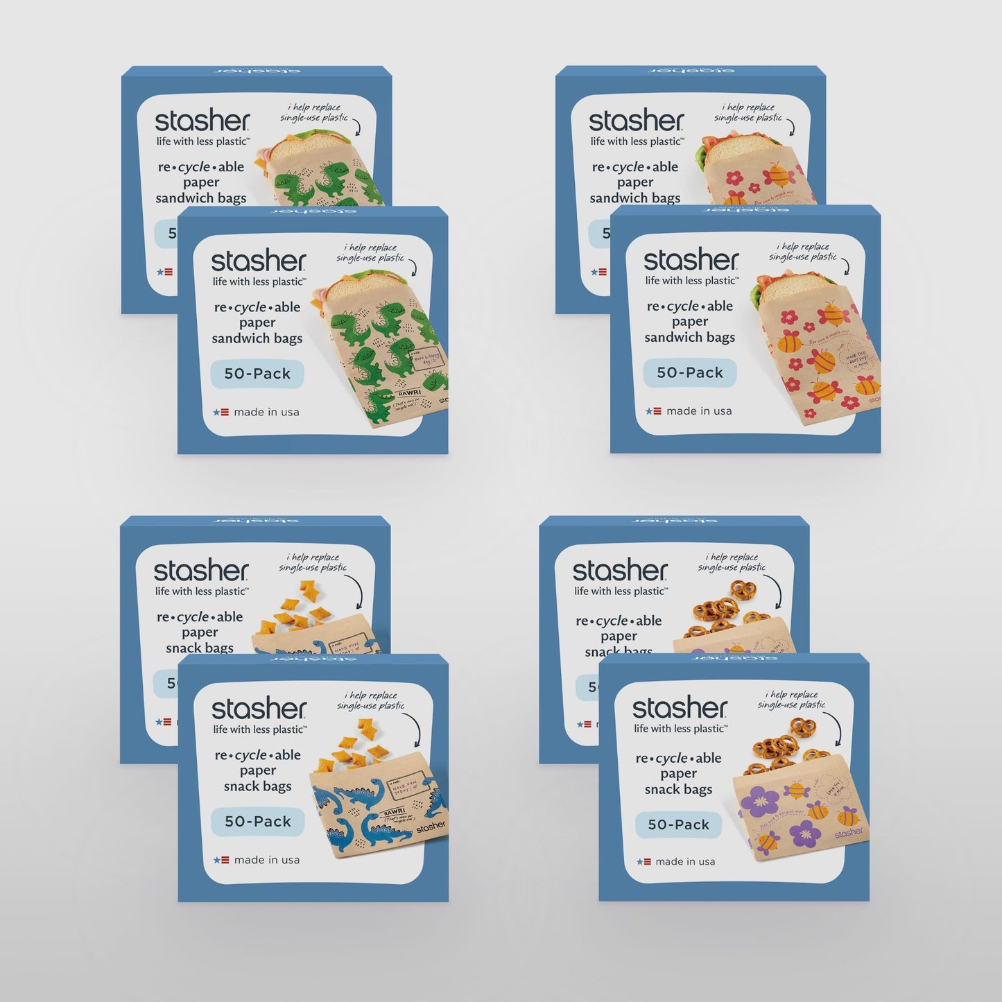 Recyclable Paper Bags 8-Pack 400ct